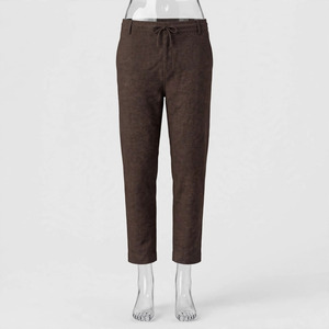 Pantalon en coton tricoté pour homme, coupe droite mi-haute, avec cordon de serrage élastique, décontracté, respirant, séchage rapide, pour l'automne - Product Image 2