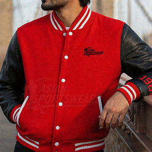 Vente directe d'usine, vestes universitaires en cuir de haute qualité avec logo personnalisé, manches longues, vêtements classiques de style Letterman, hiver, écologiques - Product Image 4
