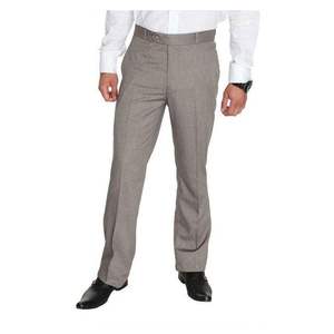 Pantalon habillé décontracté droit en toile pour homme, nouvelle collection, taille mi-haute, devant plat, 100 % coton, écologique, haute qualité, prix abordable - Product Image 3