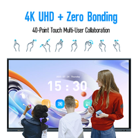 Tableaux blancs interactifs intelligents de grande taille 110 pouces pour l'enseignement scolaire, tableaux blancs interactifs 4K pour les écoles