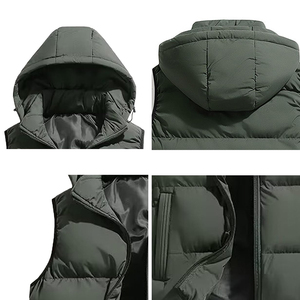 Chaleco Acolchado de Lana y Algodón para Mujer con Cremallera y Flores, Sin Mangas, para Invierno, Ligero, Cálido y Casual - Product Image 4