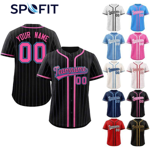 Custom Sublimated Printed Baseball Jersey Men Women Personalised Team <b>Shirt</b> <b>Button</b>-Up Uniform Name Number Anti-Bacterial 100% - Product Image 4