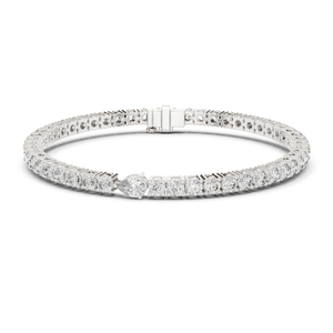 9K White <b>Gold</b> Radiant Cut Lab Grown Diamond Tennis Bracelet 5.75ct IGI Certified Unisex Luxury 13.63g Fine Jewelry Wholesale - Product Image 1