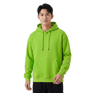 Sweat-shirt à capuche jaune pour homme, coupe classique, en molleton de coton, décontracté, pour l'automne, avec poches, logo frontal, anti-boulochage - Product Image 5