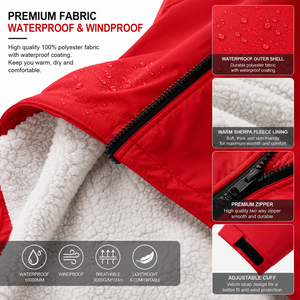 OEM Switzerland Swim Parka Custom Waterproof Hooded Long <b>Coat</b> with Sherpa Fleece Lining for Swimming, Surfing, <b>Beach</b> & Outerwear - Product Image 5
