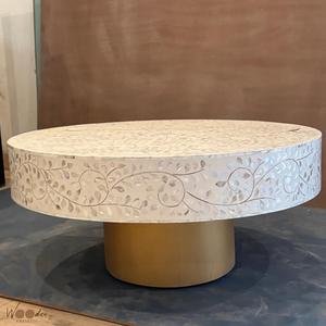 Mesa con Incrustaciones de Hueso de ILAHI, Diseño Moderno con Detalles de Ágata, Almacenamiento Portátil, Muebles para el Hogar - Product Image 3