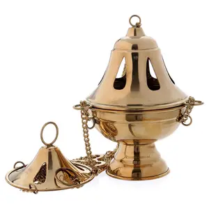 Lisse thurible et bateau avec finition nickelée et croix de Malte