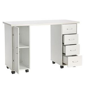 Tavolo da Manicure Bianco YF a Doppio Bordo con Cassetto, Postazione Premium per la Cura delle Unghie - Product Image 3