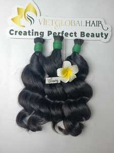 Venta al por mayor Envío Rápido Raw Mejor Calidad Natural Color Negro Ondulado Extensiones de Cabello a granel de Vietglobal Cabello - Product Image 5