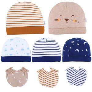 ALB18 Breathable <b>Knitted</b> <b>Baby</b> Mittens and Booties Set 3pcs Organic Cotton Casual Wear - Product Image 3