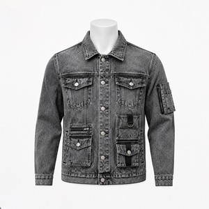 Veste en jean décontractée pour homme en denim extensible de coton – Vêtements en gros pour les magasins de vêtements vintage - Product Image 2