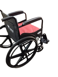 <b>Commode</b> Wheel <b>Chair</b> With Black Frame And Plastic Wrapped Wheels For Rehab Center Use - Product Image 1