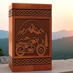 Handmade Wooden Motorcycle Urn: Custom Engraved Memorial Keepsake urn Memorial Keepsake by AYAANS - Product Image 5