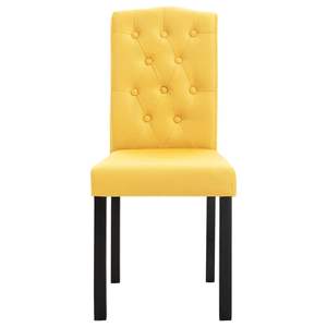 6pcs Chaises de salle à manger en tissu jaune - Product Image 5