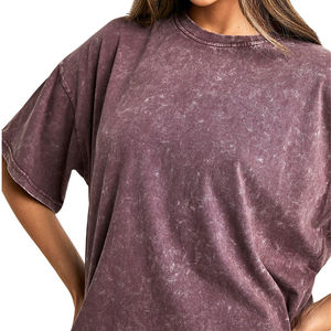 T-shirt en coton oversize délavé à l'acide, coupe ample, style streetwear décontracté, unisexe, vente en gros - Product Image 5