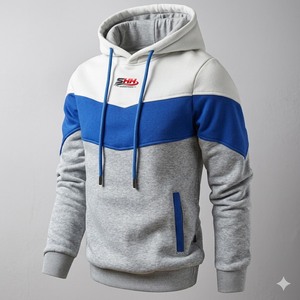 Premium Soft Knitted 100% Cotton Pullover Hoodie Featuring Modern <b>Athletic</b> Fit Ribbed Cuffs Adjustable Drawstring Hood - Product Image 4