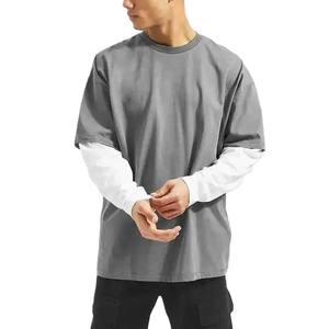 T-shirt double couche pour homme, mode, vente en gros, directement de l'usine |   Tissu en coton épais et résistant - Product Image 4