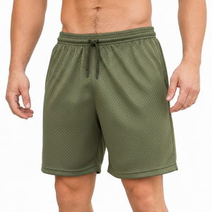 Shorts de course pour homme de couleur unie, respirants, en mesh, à séchage rapide, shorts de sport - Product Image 1