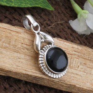 Natural Black <b>Onyx</b> Pendant 925 Sterling Silver Geometric Square <b>Necklace</b> Charm Handcrafted Gemstone Jewelry for Men and Women - Product Image 3