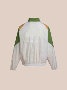 Chaqueta de hombre con bloques de color, estilo racer, cortavientos, de poliéster, con cierre de cremallera, cuello alto, informal, para otoño, corte regular, diseño empalmado - Product Image 5
