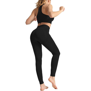 Conjunto de Yoga para Mujer al por Mayor de Alta Calidad, Diseño sin Costuras, Material Spandex/Nylon, Secado Rápido, Transpirable, con Cierre de Cordón - Product Image 3