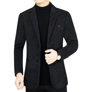 Blazers et costumes pour hommes en cachemire et laine mélangés, coupe ajustée, décontractés pour le travail, automne-hiver - Product Image 1