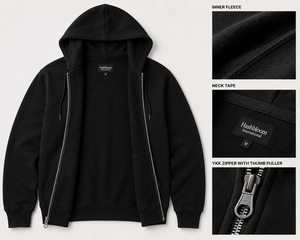 เสื้อฮู้ดซิปสีดำสำหรับผู้ชาย Hashbloom International ทรงปกติ ผ้าฝ้าย/โพลีเอสเตอร์ เฟรนช์เทอร์รี่ สวมใส่สบายในฤดูหนาว แห้งเร็ว - Product Image 5