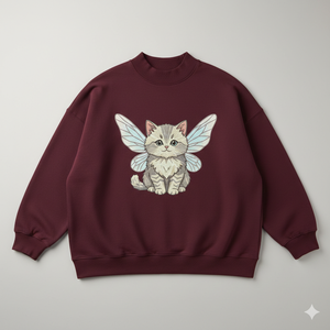 Sudadera de Mujer para Otoño, Oversize, Cuello Alto Simulado, Forrada, con Logo Estampado en la Parte Delantera, Ajuste Casual, Suave y Cálida, 100% Algodón, Estilo Urbano Relajado - Product Image 1