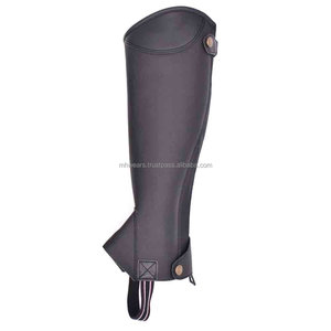 Guêtres d'équitation en cuir de qualité supérieure, demi-guêtres, ajustées, avec boutons, pour l'entraînement, emballage personnalisé pour hommes et femmes, OEM - Product Image 2