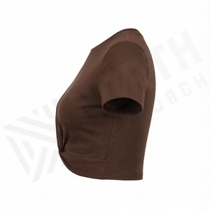 เสื้อครอปท็อปผ้าฝ้ายสีสันตามสั่งสำหรับผู้หญิง เสื้อผ้าฤดูร้อน เสื้อผ้าเซ็กซี่ เสื้อยืดสตรีทแวร์ เสื้อผ้าออกกำลังกาย เสื้อยืดสำหรับฟิตเนสและยิม - Product Image 3