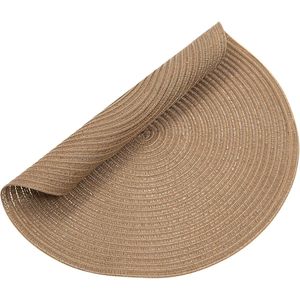 Set di 6 tovagliette rotonde intrecciate da 15 pollici, lavabili, in cotone e poliestere, marroni, per tavolo da pranzo - Product Image 4