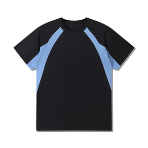 เสื้อยืดผู้ชายขายส่ง โลโก้สั่งทำได้ เสื้อยืดกีฬาสองสี แฟชั่นแขนสั้น คอวี เสื้อยืดคอกลมเรียบ - Product Image 4