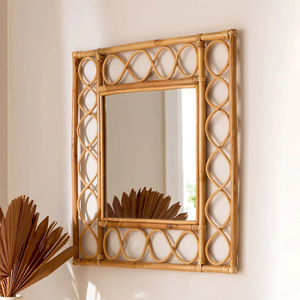 Vintage square <b>Rectangle</b> <b>Mirror</b> Antique Style Natural Handcrafted Rattan <b>Mirrors</b> Premium Quality Customization Support - Product Image 4