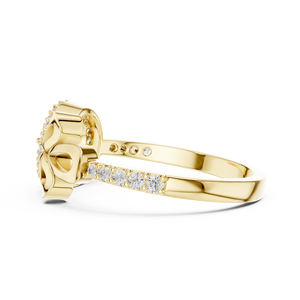 Anillo de Mujer con Diamante Cultivado en Laboratorio, Chapado en Rodio, Oro Amarillo de 18 Quilates, para Compromiso, Regalo, Fiesta, Boda, Uso Diario - Product Image 2