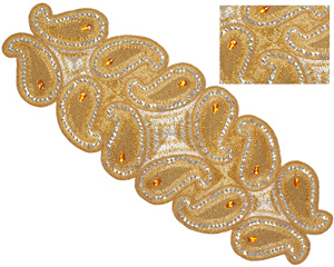 นักวิ่งโต๊ะทานอาหารลูกปัดแก้วขนาด36 "งานลูกปัดมือออกแบบลายดอกไม้ได้ตามต้องการ - Product Image 3