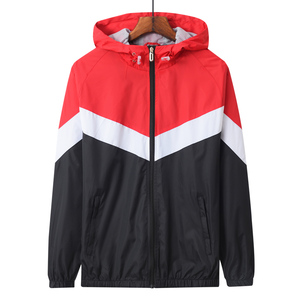 Custom High Quality Autumn Windbreaker Jaket Hooded Patchwork Outdoor Windproof Sports Running <b>Mens</b> <b>Jackets</b> - Product Image 1