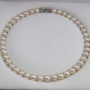 Collar de Perlas de Agua Dulce de Zhuji, Color Cielo Estrellado, Plata con Perlas Impecables Extremadamente Brillantes, Temperamento Romántico, Puntuación Completa - Product Image 1