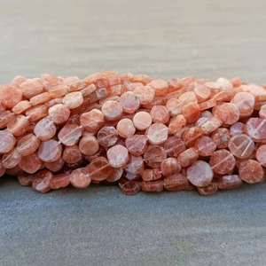 Natural <b>Peach</b> Moonstone Smooth Coin 4mm 5mm Loose Gemstone Strand For Jewelry Making Wholesale Bulk Genuine Moonstone Beads - Product Image 4