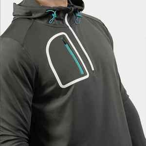 เสื้อสเวตเชิ้ตผู้ชายแบบซิป ¼  ผ้าฝ้ายพรีเมียม ทรงปกติ รับผลิตตามแบบ (OEM) ขายส่งจากโรงงาน ผู้ผลิต สไตล์อเมริกาและยุโรป - Product Image 3