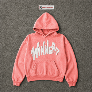 Sudadera con Capucha Rosa con Gráficos y Letras Blancas en Grafiti, Sudadera Oversize Texturizada de Estilo Urbano Informal - Product Image 5
