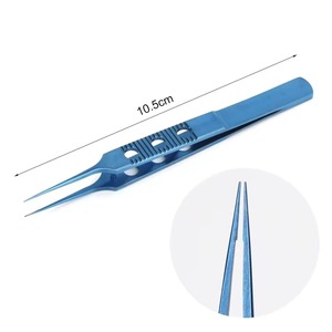 Pinzas Oftálmicas FLAVIO MEDICOS, Micro Pinzas Quirúrgicas Manuales de Acero Inoxidable, Instrumento Oftalmológico con Punta Curva Fina - Product Image 2