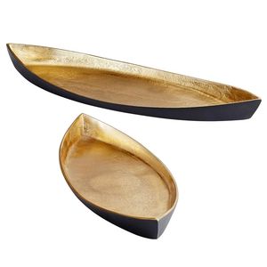 Plateau de service en métal doré de luxe au design moderne, plateau décoratif personnalisé en aluminium pour la cuisine, les fruits et les plats - Product Image 2