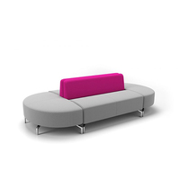 Canapé sectionnel en tissu en spirale ovale 27 places en forme de L, avec structure en bois massif de teck, en latex super doux, en mousse haute densité, mobilier moderne