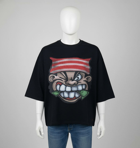 T-shirt graphique surdimensionné pour homme, imprimé cartoon, streetwear, hip hop, coupe ample, décontracté, coton, tendance estivale - Product Image 3