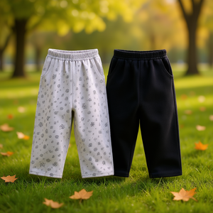 Pantalon décontracté unisexe coréen OZKIZ pour enfants, longueur genou, PP01, vente en gros, mode enfantine pour 6-9 ans, bas de pyjama pour bébé pour le printemps - Product Image 3