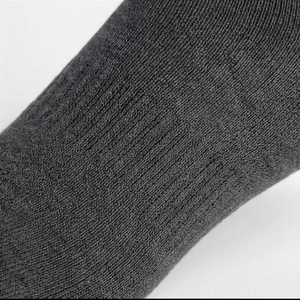 Crew <b>Socks</b> Solid Color Knitted Breathable Regular Style Adult Daily Casual Wear Dark Gray - Product Image 6