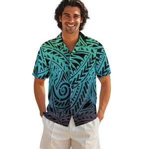 เสื้อเชิ้ตชายสไตล์คิวบาโพลีนีเซียนสำหรับฤดูร้อน ชายหาด กระดุมหน้า ลำลอง แขนสั้น ระบายอากาศ แห้งเร็ว เป็นมิตรกับสิ่งแวดล้อม - Product Image 5
