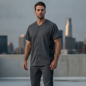 Factory Custom Printed Mens Pinstripe <b>Baseball</b> Uniform Plus Size Elastic Quick Dry Training Uniform Clothes Vendor - Product Image 5