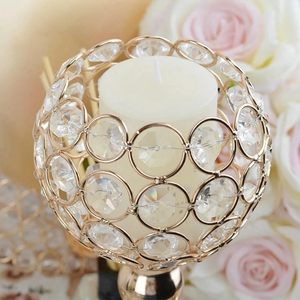 Luxury Gold Crystal Candle <b>Holder</b> Elegant Metal Table Centerpiece Decorative <b>Tealight</b> Stand - Product Image 6