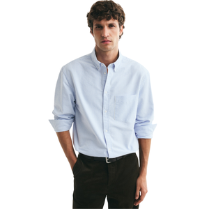 Chemise Oxford pour homme, coupe classique, en coton, manches longues, boutonnée, décontractée, pour le bureau, confortable et élégante. - Product Image 2